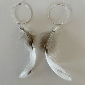 Hoop Feather Earrings